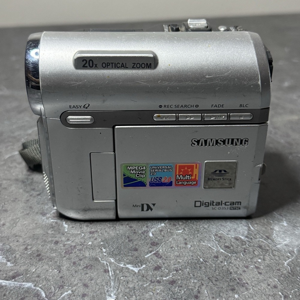 Samsung SC-D353 NTSC Mini DV camcorder 20x optical Zoom. *UNTESTED*